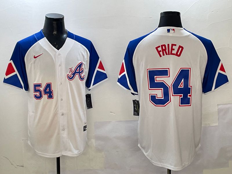 Men Atlanta Braves #54 Fried White City Edition 2025 Nike MLB Jersey style 1